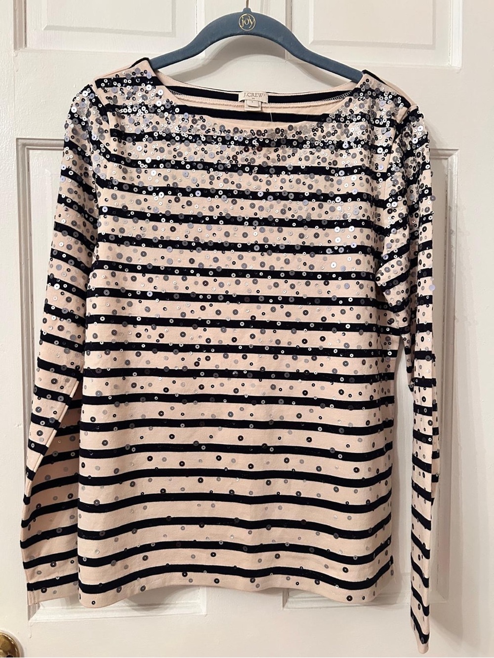 J. Crew Women’s Sequin Stripe Long-Sleeve Top